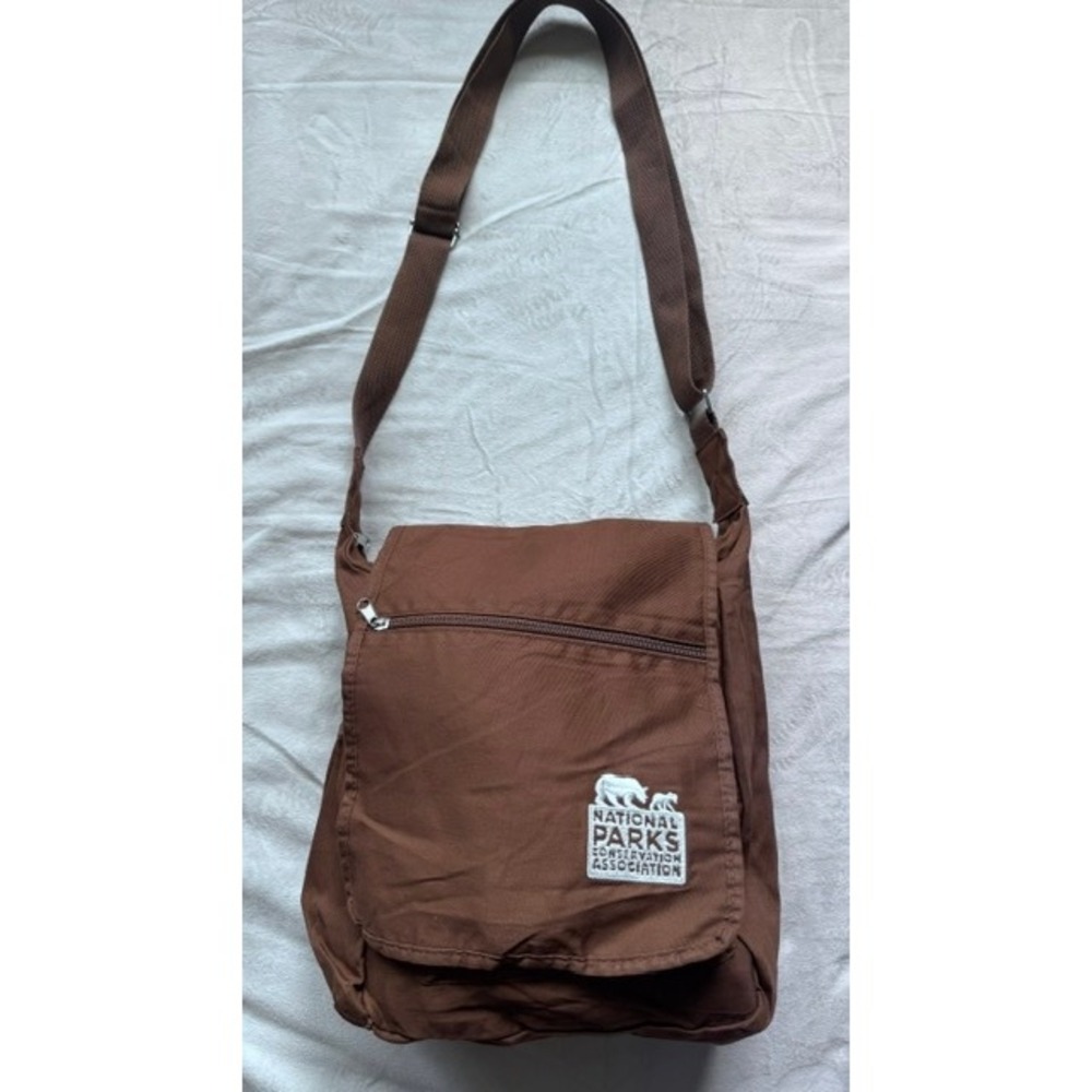 National Parks Conservation Association Brown Canvas Crossbody Bag